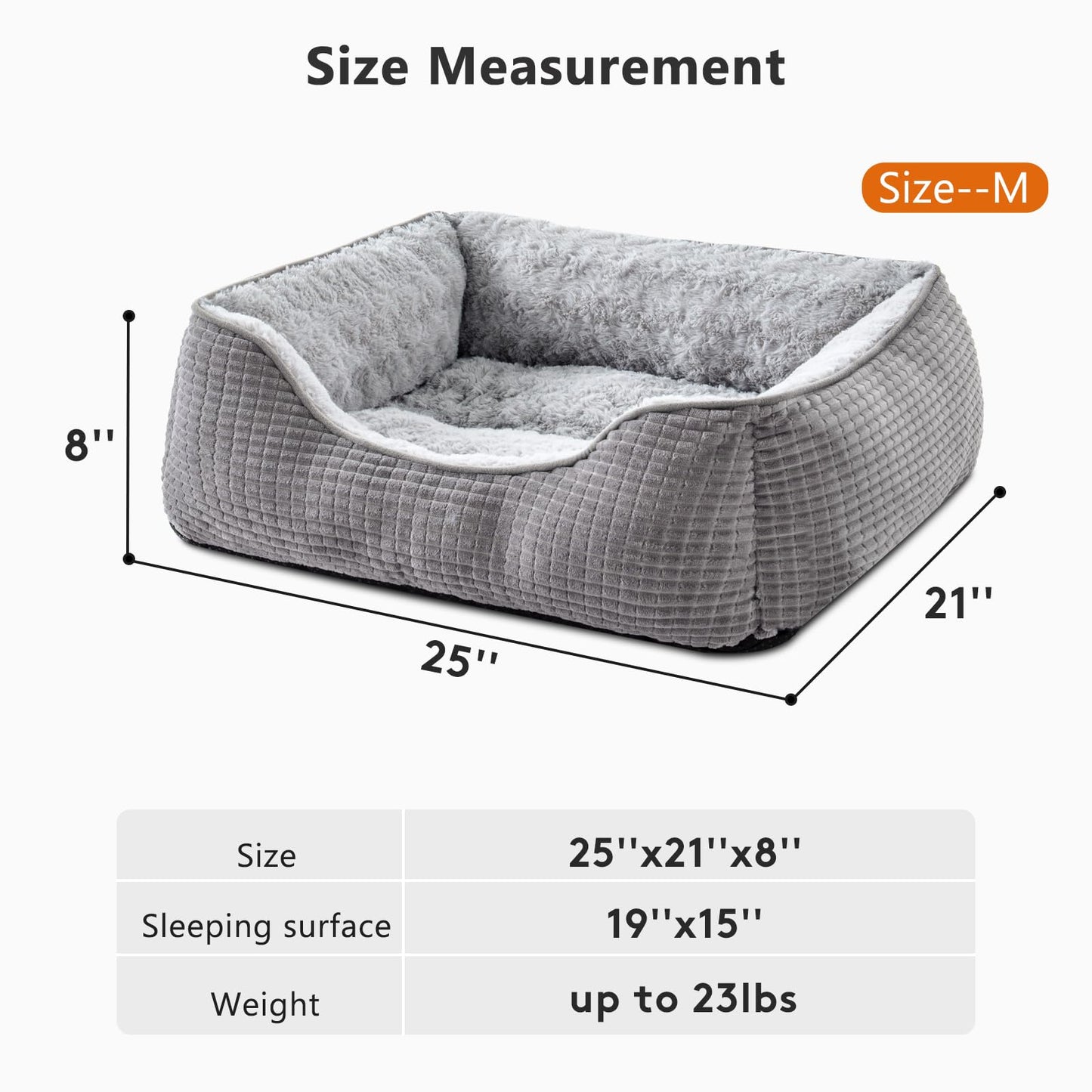 Petzeen Orthopädisches Hundebett mit erhöhtem Rand Waschbar Komfort & Ruhe