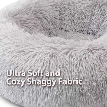 Petzeen Donut Hundebett aus Plüsch – Selbstwärmend Beruhigend für Hunde & Katzen